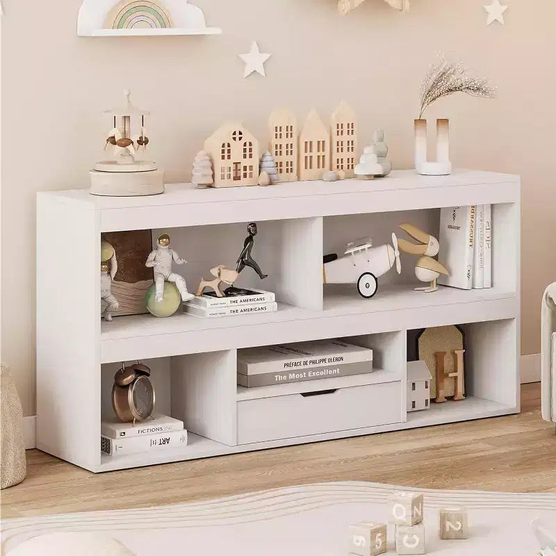 Bibliothèque enfant en bois GustoWave avec tiroir - Organisateur de rangement pour jouets pour salle de jeux, salle de classe, crèche et chambre d'enfant