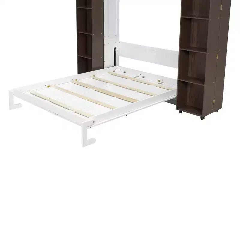 Lit escamotable Whisen Queen, grand rangement avec armoires push-pull et design élégant