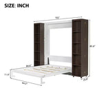 Lit escamotable Whisen Queen, grand rangement avec armoires push-pull et design élégant