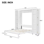 Lit escamotable Whisen Queen, grand rangement avec armoires push-pull et design élégant