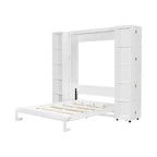 Lit escamotable Whisen Queen, grand rangement avec armoires push-pull et design élégant