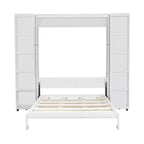 Lit escamotable Whisen Queen, grand rangement avec armoires push-pull et design élégant