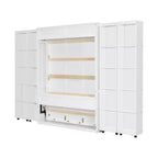 Lit escamotable Whisen Queen, grand rangement avec armoires push-pull et design élégant