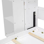 Lit escamotable Whisen Queen, grand rangement avec armoires push-pull et design élégant