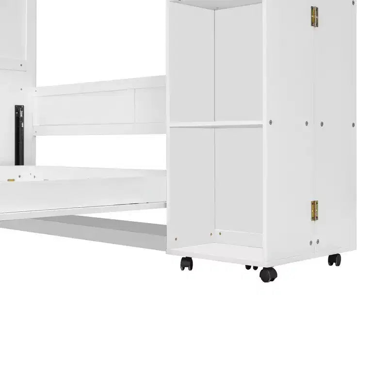 Lit escamotable Whisen Queen, grand rangement avec armoires push-pull et design élégant
