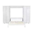 Lit escamotable Whisen Queen, grand rangement avec armoires push-pull et design élégant