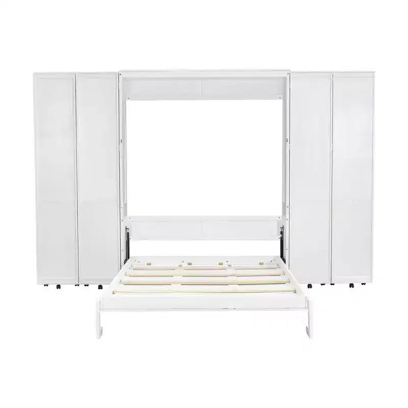 Lit escamotable Whisen Queen, grand rangement avec armoires push-pull et design élégant