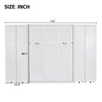 Lit escamotable Whisen Queen, grand rangement avec armoires push-pull et design élégant