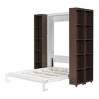 Lit escamotable Whisen Queen, grand rangement avec armoires push-pull et design élégant