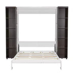 Lit escamotable Whisen Queen, grand rangement avec armoires push-pull et design élégant