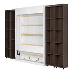 Lit escamotable Whisen Queen, grand rangement avec armoires push-pull et design élégant