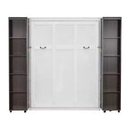 Lit escamotable Whisen Queen, grand rangement avec armoires push-pull et design élégant