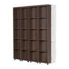 Lit escamotable Whisen Queen, grand rangement avec armoires push-pull et design élégant