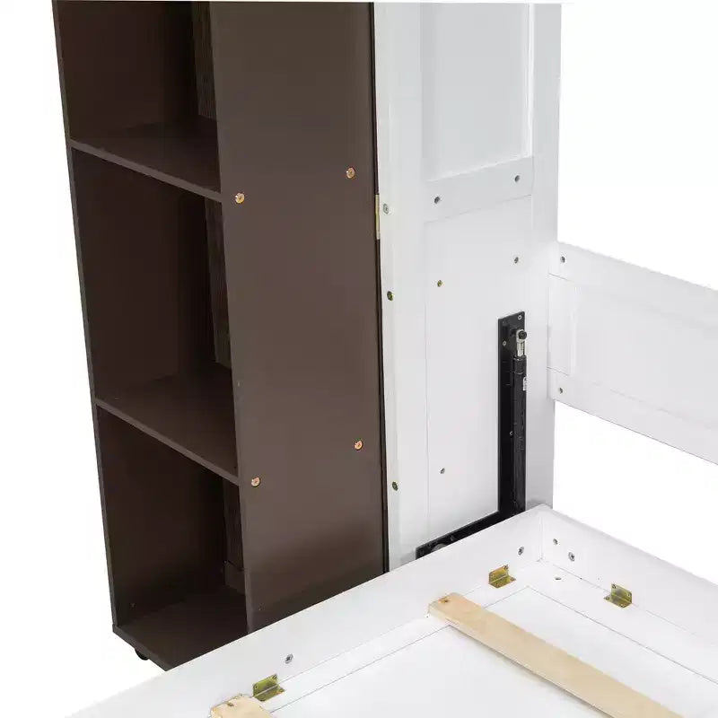 Lit escamotable Whisen Queen, grand rangement avec armoires push-pull et design élégant