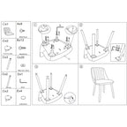 Lot de 2 chaises de salle à manger, chaises d'appoint de cuisine modernes rembourrées en tissu, chaises de salle à manger à dossier incurvé avec pieds en chêne, chaise de salle à manger sans accoudoirs (beige)