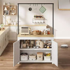 Îlot de cuisine GustoWave 41 avec rangement, comptoir de 1,2 po avec doubles étagères