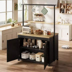 Îlot de cuisine GustoWave 41 avec rangement, comptoir de 1,2 po avec doubles étagères