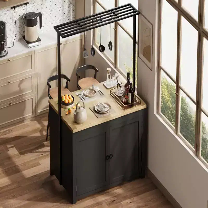 Îlot de cuisine GustoWave 41 avec rangement, comptoir de 1,2 po avec doubles étagères
