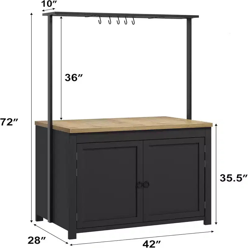 Îlot de cuisine GustoWave 41 avec rangement, comptoir de 1,2 po avec doubles étagères