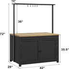 Îlot de cuisine GustoWave 41 avec rangement, comptoir de 1,2 po avec doubles étagères
