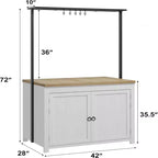 Îlot de cuisine GustoWave 41 avec rangement, comptoir de 1,2 po avec doubles étagères