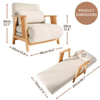 ATJafurn Fauteuils d'appoint pour salon, fauteuil de canapé moderne avec oreiller et cadre en bois, canapé-lit pliant 3 en 1 confortable pour chambre à coucher, bureau à domicile