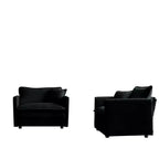 Lot de 2 fauteuils rembourrés en chenille haut de gamme, chaises d'appoint pour salon avec coussin décoratif, fauteuils d'appoint en chenille verte