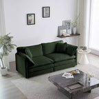 2 Pièces Canapé 3 places en Chenille Rembourré pour Salon Meuble en Chenille Noire