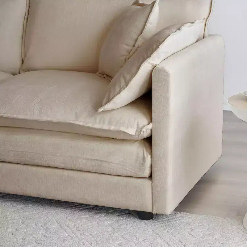 2 Pièces Canapé 3 places en Chenille Rembourré pour Salon Meuble en Chenille Noire
