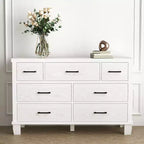 Commode de chambre à 7 tiroirs, commode moderne avec poignée en métal, organisateur de commode en bois, pour chambre à coucher, salon