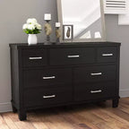 Commode de chambre à 7 tiroirs, commode moderne avec poignée en métal, organisateur de commode en bois, pour chambre à coucher, salon