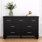 Dresser for Bedroom with 7 Drawers, Modern Chest of Drawers Closet with Metal Handle, Wooden Dresser Organizer, for Bedroom, Living Room