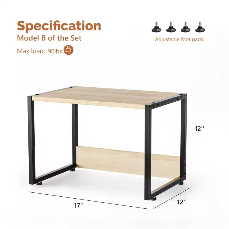 VINGLI Support d'imprimante modulable avec rangement pour bureau, rehausseur d'imprimante robuste sous bureau pour télécopieur photocopieur scanner (chêne)