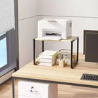 VINGLI Support d'imprimante modulable avec rangement pour bureau, rehausseur d'imprimante robuste sous bureau pour télécopieur photocopieur scanner (chêne)