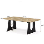 MAYEERTY Grand bureau de direction de 180 cm, design rustique, montage facile, pour bureau et étude