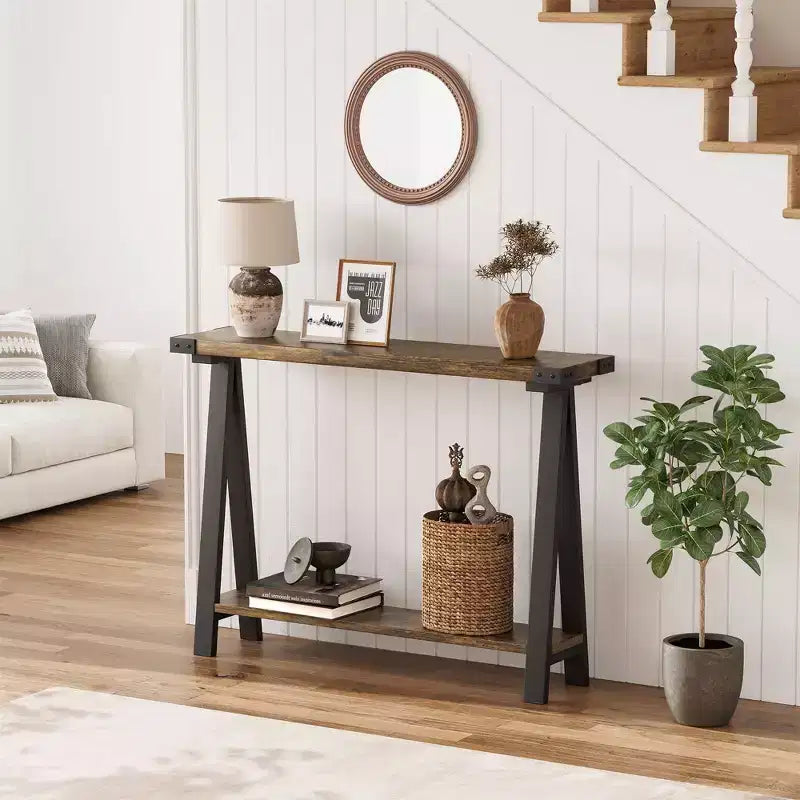 Console, table d'entrée à 2 niveaux avec rangement, console étroite dans le salon, petite table de couloir, table d'entrée principale