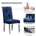 CLIHOME Lot de 2 chaises de salle à manger modernes avec revêtement en velours moelleux, pieds robustes en acier inoxydable et ressorts en S – Support ergonomique