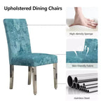 CLIHOME Lot de 2 chaises de salle à manger modernes avec revêtement en velours moelleux, pieds robustes en acier inoxydable et ressorts en S – Support ergonomique