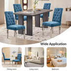 CLIHOME Lot de 2 chaises de salle à manger modernes avec revêtement en velours moelleux, pieds robustes en acier inoxydable et ressorts en S – Support ergonomique