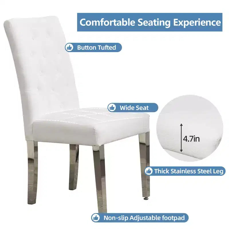 CLIHOME Lot de 2 chaises de salle à manger modernes avec revêtement en velours moelleux, pieds robustes en acier inoxydable et ressorts en S – Support ergonomique