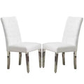CLIHOME Set of 2 Modern Dining Chairs with Plush Velvet Upholstery, Sturdy Stainless Steel Legs & S-Shaped Springs - Ergonomic Support