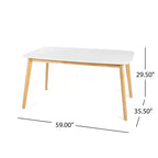 Ensemble de salle à manger Christopher Knight Home Ishar 5 pièces en bois d'hévéa de style milieu de siècle avec chaises rembourrées