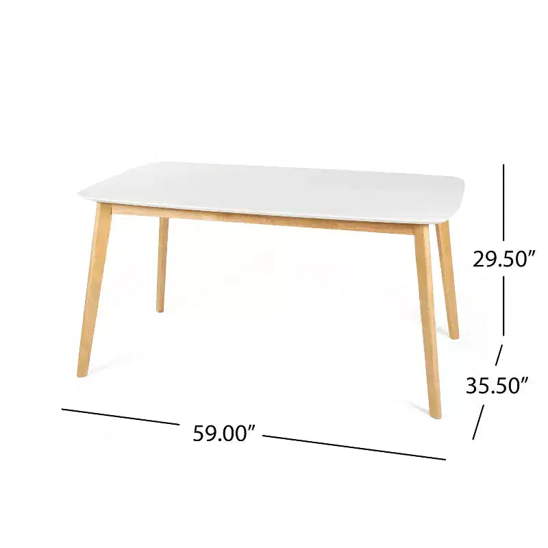 Ensemble de salle à manger Christopher Knight Home Ishar 5 pièces en bois d'hévéa de style milieu de siècle avec chaises rembourrées