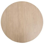 Table de salle à manger ronde LeisureMod Bristol 31 avec plateau en pierre frittée et piètement central en acier couleur cerisier pour cuisine et salle à manger modernes