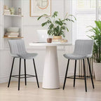 MAYEERTY Tabourets de bar de comptoir en similicuir gris (lot de 2), design moderne pour îlots de cuisine et salles à manger