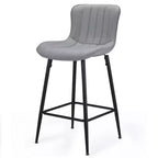 MAYEERTY Tabourets de bar de comptoir en similicuir gris (lot de 2), design moderne pour îlots de cuisine et salles à manger