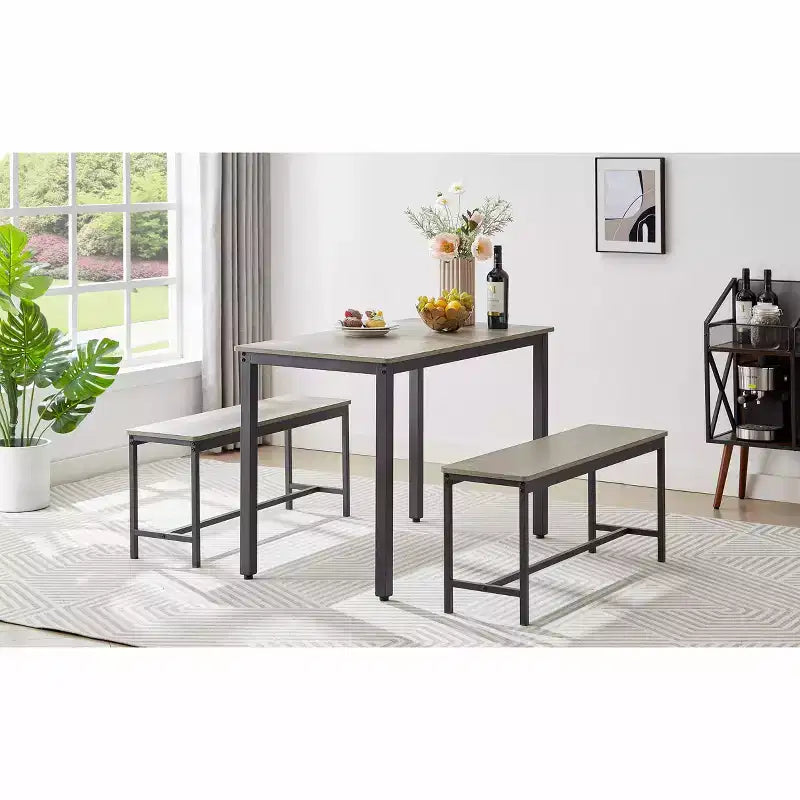 MAYEERTY Tabourets de bar de comptoir en similicuir gris (lot de 2), design moderne pour îlots de cuisine et salles à manger