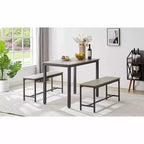 MAYEERTY Tabourets de bar de comptoir en similicuir gris (lot de 2), design moderne pour îlots de cuisine et salles à manger