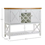 Buffet moderne GDFStudio Forster 47,5 en bois avec porte-bouteilles et tiroirs