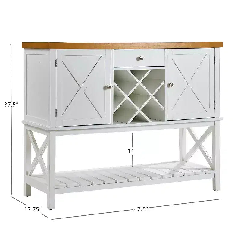 Buffet moderne GDFStudio Forster 47,5 en bois avec porte-bouteilles et tiroirs